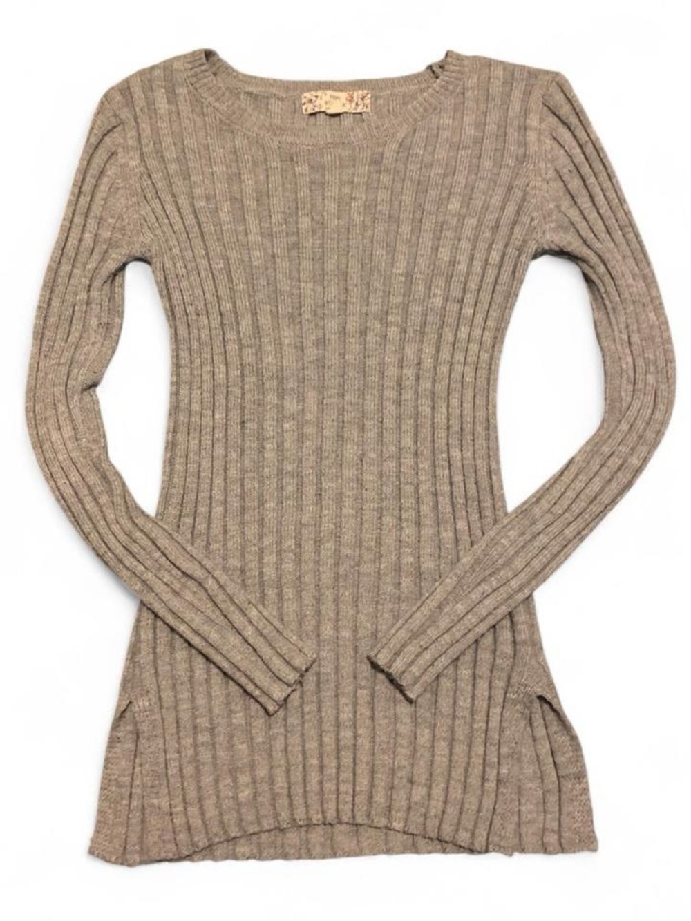 Pink Republic Ribbed Crewneck Long Sleeve atop